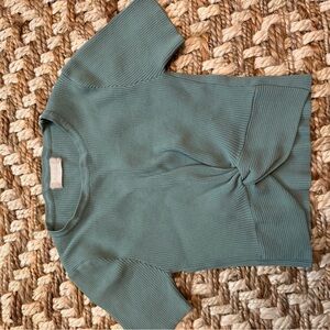 Teal Knotted Short Sleeve Top